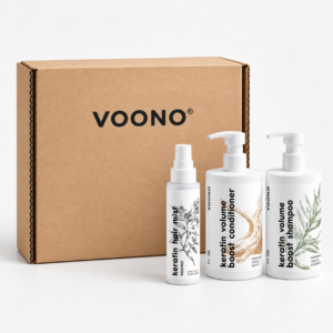VOONO Christmas keratin gift set with shampoo, conditioner and spray