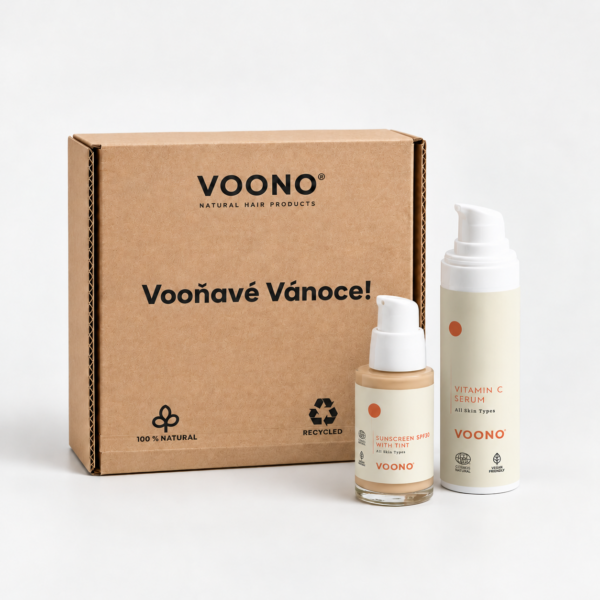 VOONO Christmas gift set with vitamin C serum and SPF 30 cream